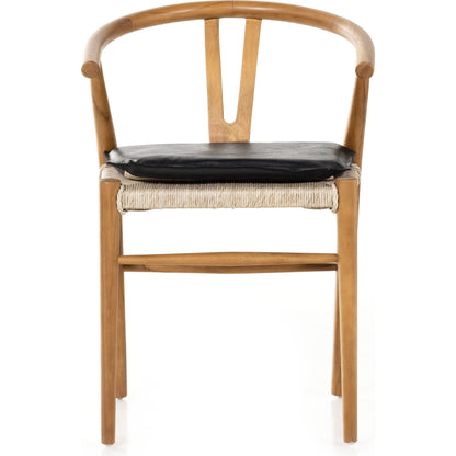 Muestra Dining Chair by Four Hands. Made from solid teak, 100% polyethylene in a coastal style.