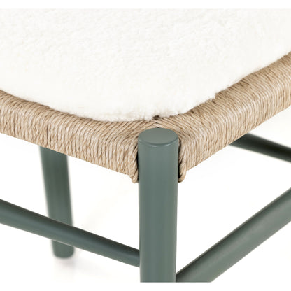 Muestra Dining Chair by Four Hands. Made from solid teak, 100% polyethylene in a coastal style.