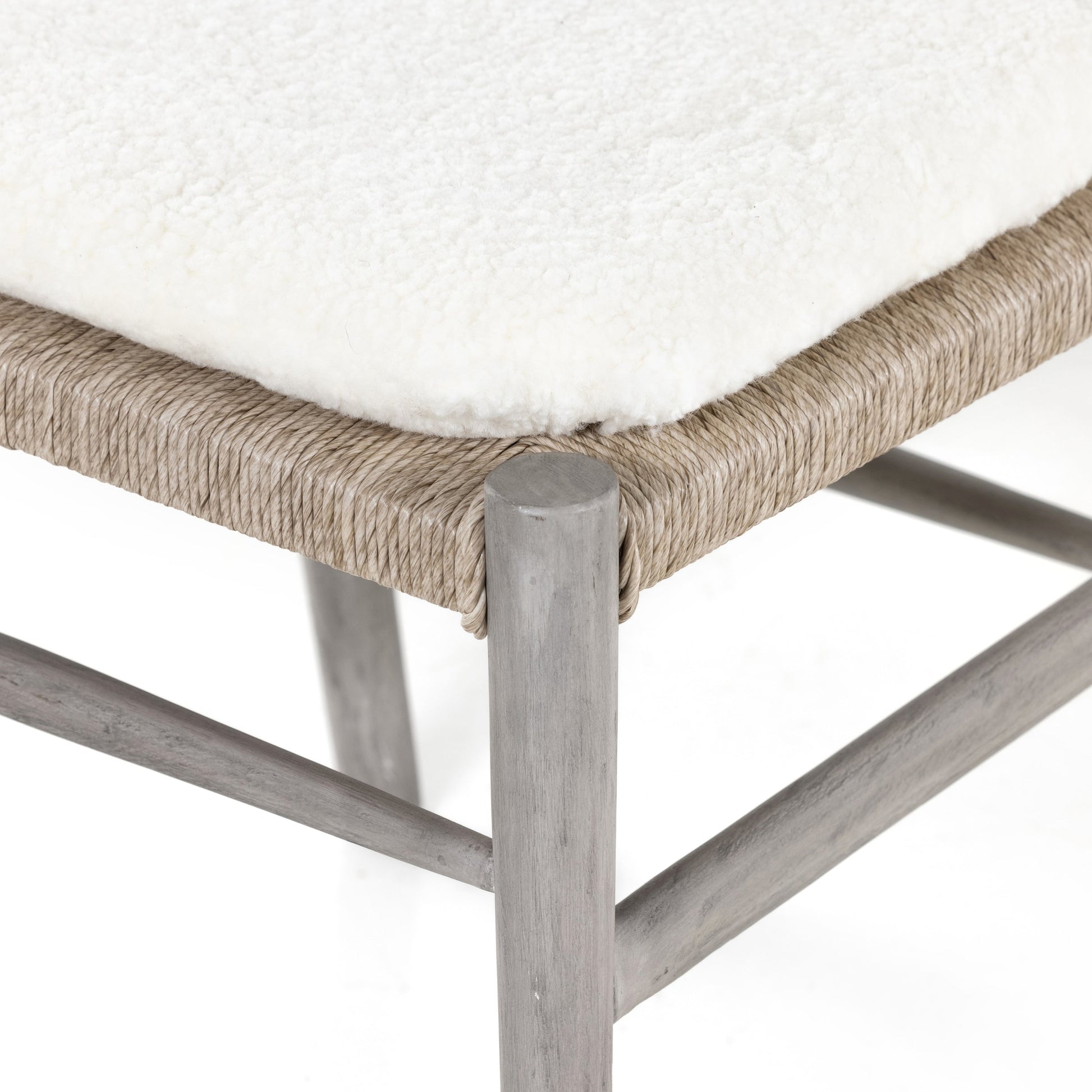Muestra Dining Chair by Four Hands. Made from solid teak, 100% polyethylene in a coastal style.