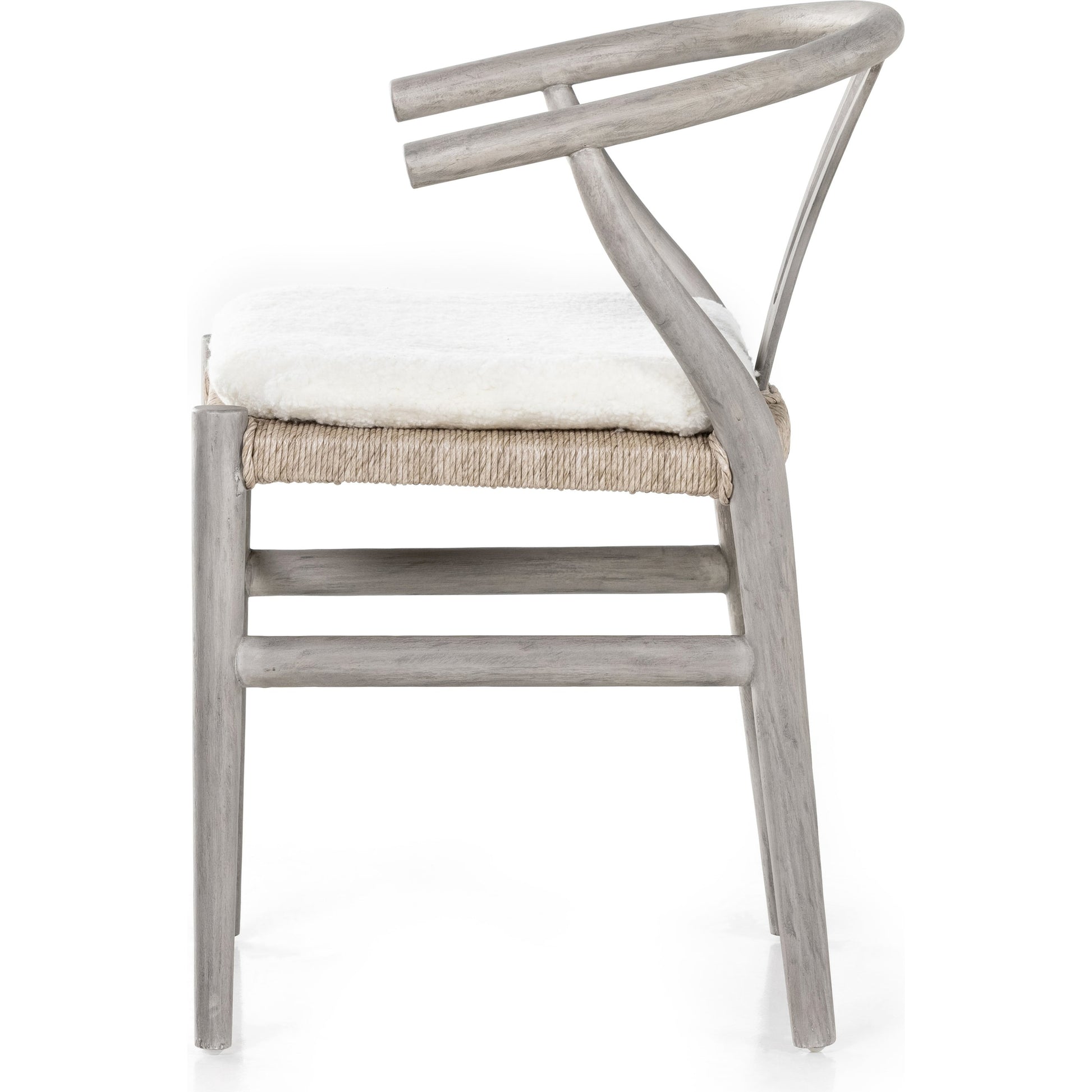 Muestra Dining Chair by Four Hands. Made from solid teak, 100% polyethylene in a coastal style.