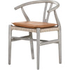 Ivory Backing, Whiskey Saddle, None, Weathered Grey Teak, Vintage White