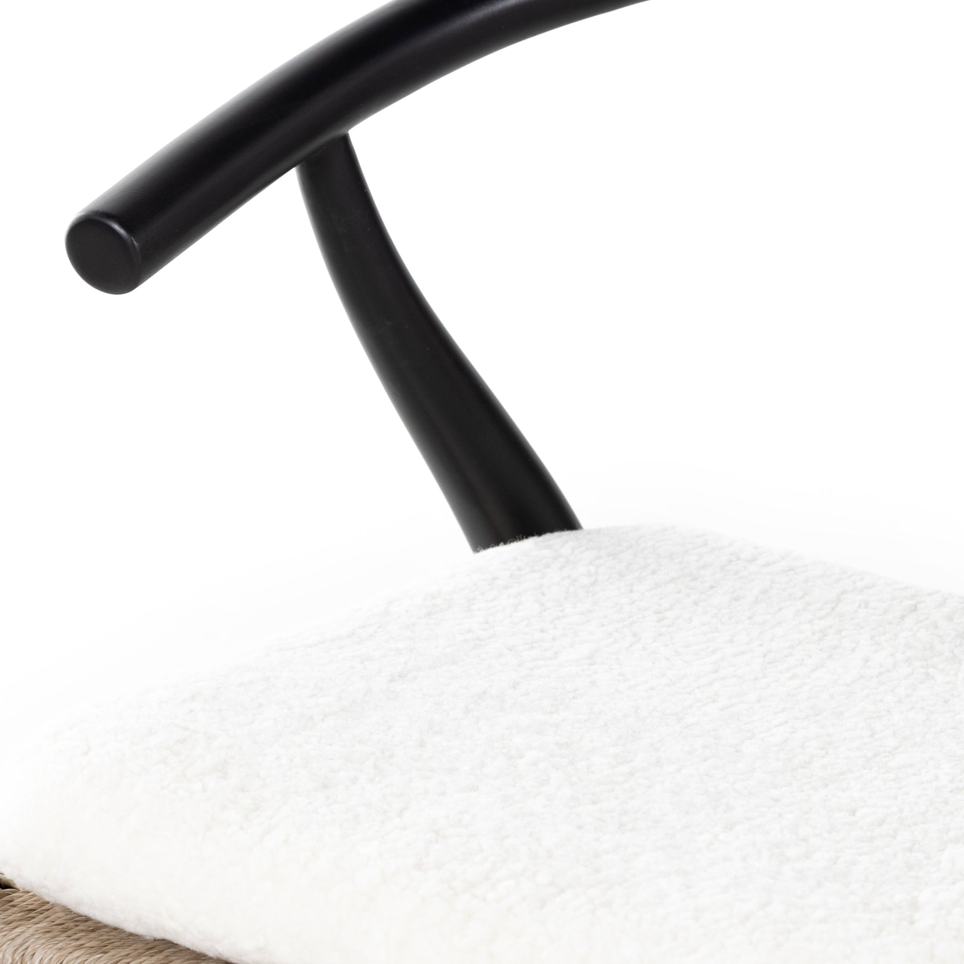 Muestra Counter Stool by Four Hands in vintage white, black teak. Made from solid teak, 100% polyethylene in a coastal style.