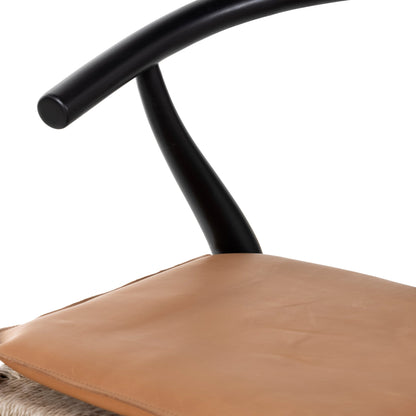 Muestra Counter Stool by Four Hands in vintage white, black teak. Made from solid teak, 100% polyethylene in a coastal style.