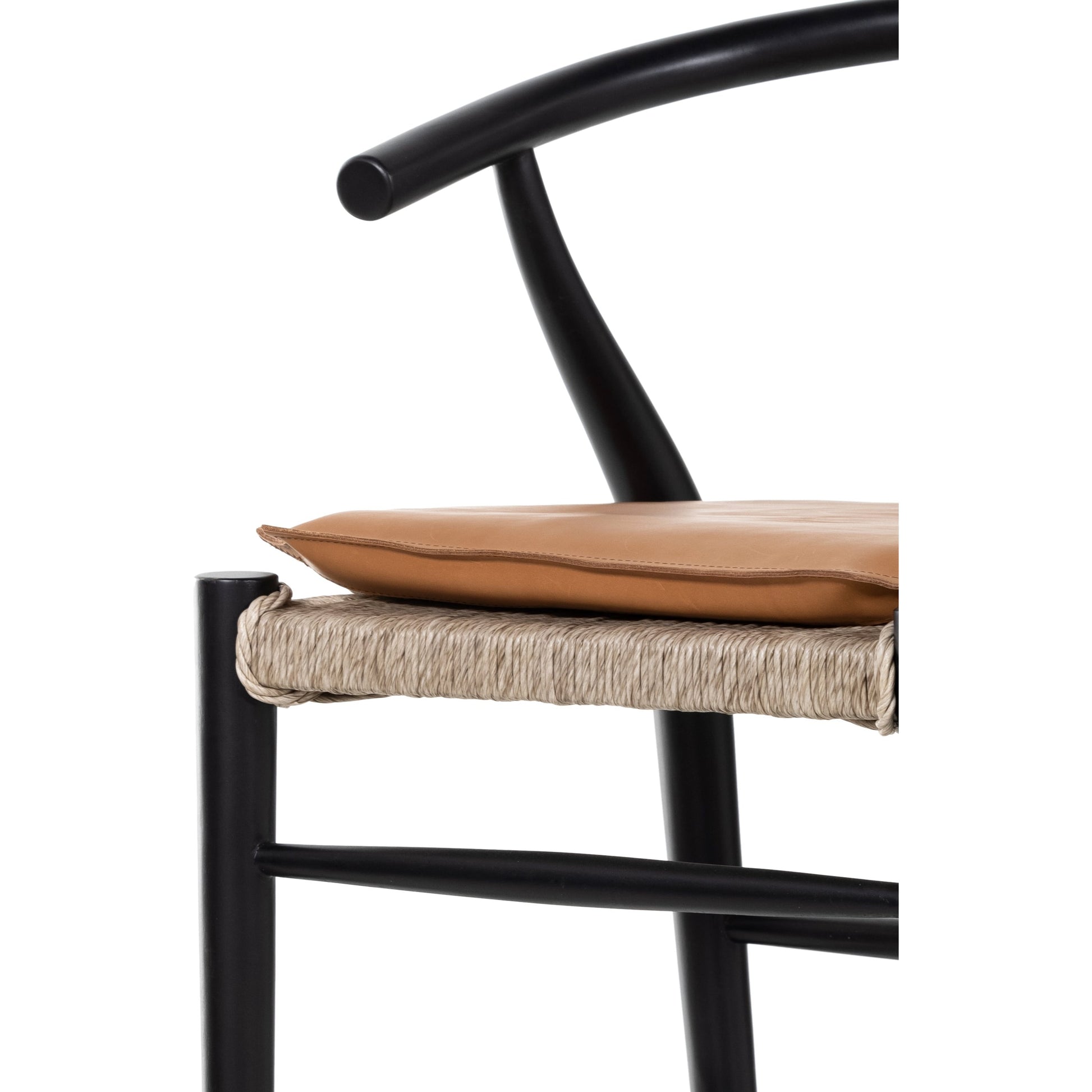 Muestra Counter Stool by Four Hands in vintage white, black teak. Made from solid teak, 100% polyethylene in a coastal style.