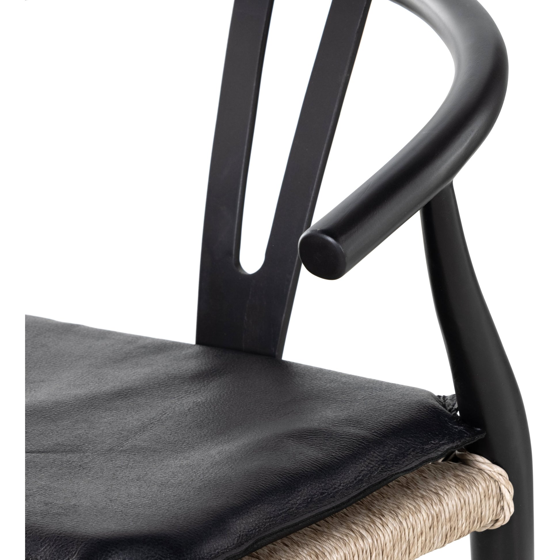 Muestra Counter Stool by Four Hands in vintage white, black teak. Made from solid teak, 100% polyethylene in a coastal style.