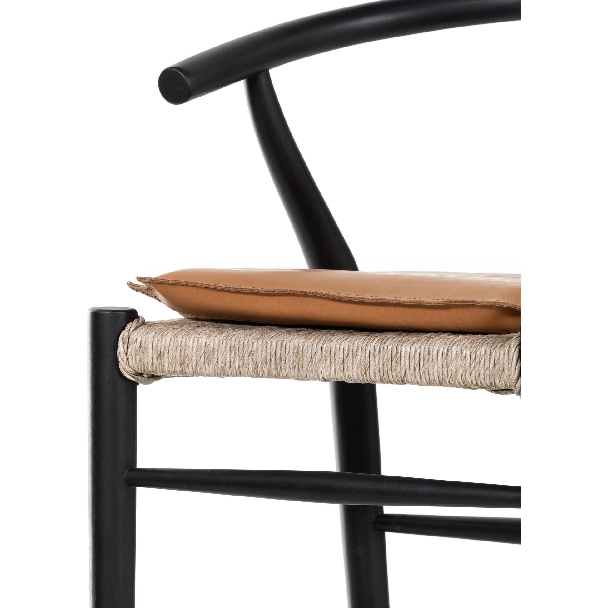 Muestra Bar Stool by Four Hands in vintage white, natural teak. Made from solid teak, 100% polyethylene in a coastal style.