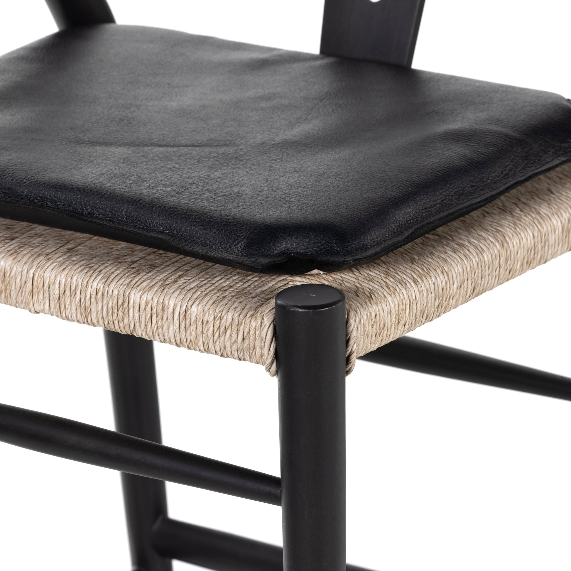 Muestra Bar Stool by Four Hands in vintage white, natural teak. Made from solid teak, 100% polyethylene in a coastal style.