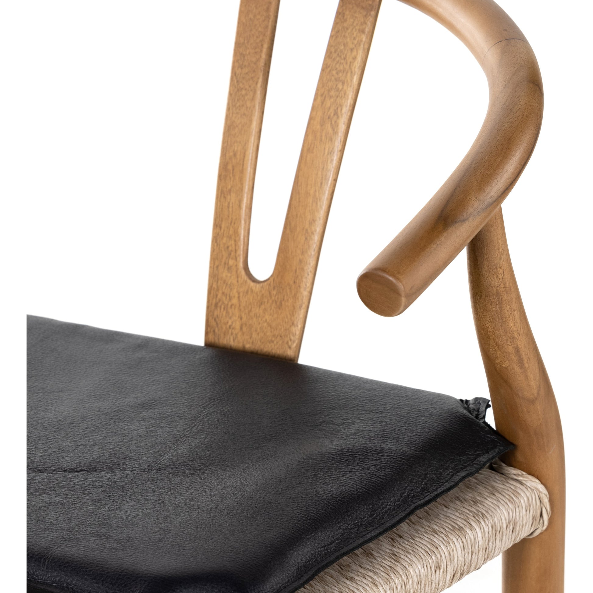 Muestra Bar Stool by Four Hands in vintage white, natural teak. Made from solid teak, 100% polyethylene in a coastal style.