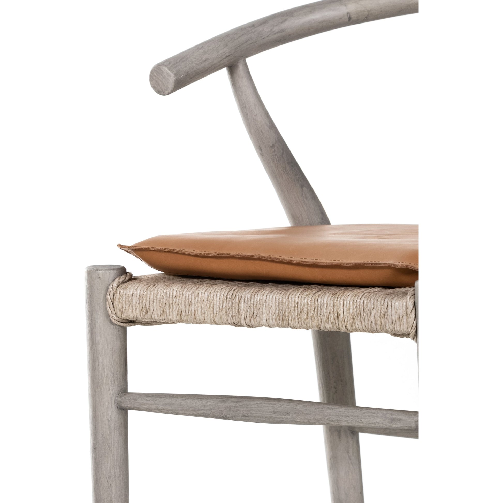 Muestra Counter Stool by Four Hands in vintage white, black teak. Made from solid teak, 100% polyethylene in a coastal style.