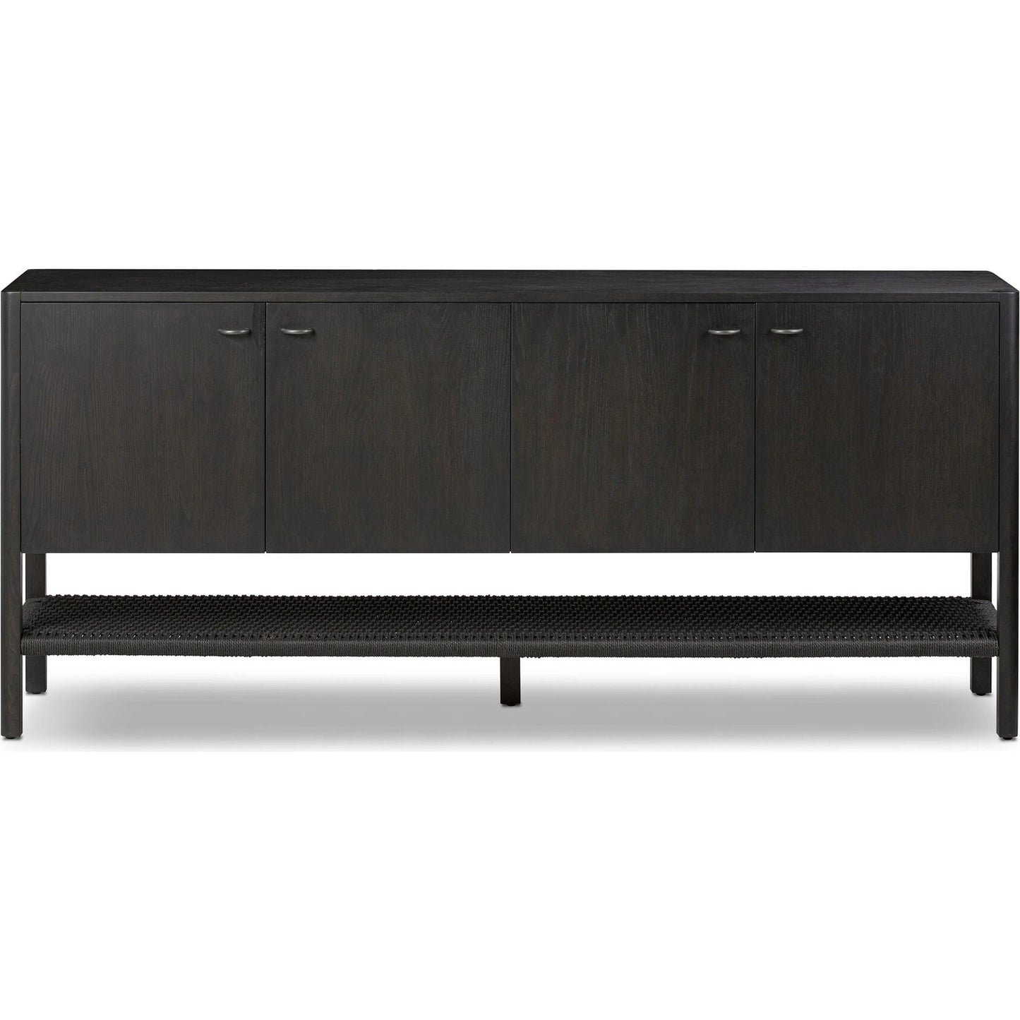 002 SI-2519342 | Additional Silo | Zuma Sideboard by Four Hands in smoked black ash veneer, black paper cord. Made from ash veneer, rush, solid ash in a transitional style.