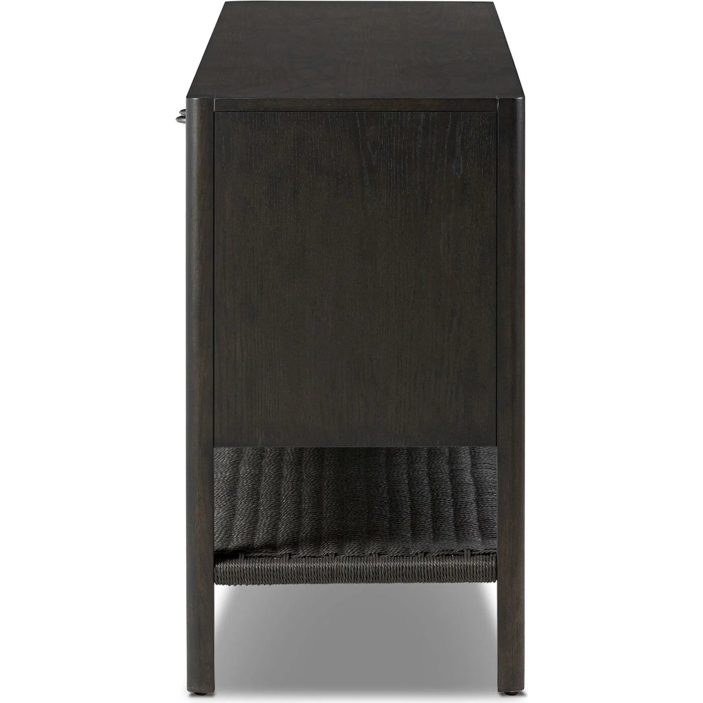 003 SI-2519342 | Additional Silo | Zuma Sideboard by Four Hands in smoked black ash veneer, black paper cord. Made from ash veneer, rush, solid ash in a transitional style.