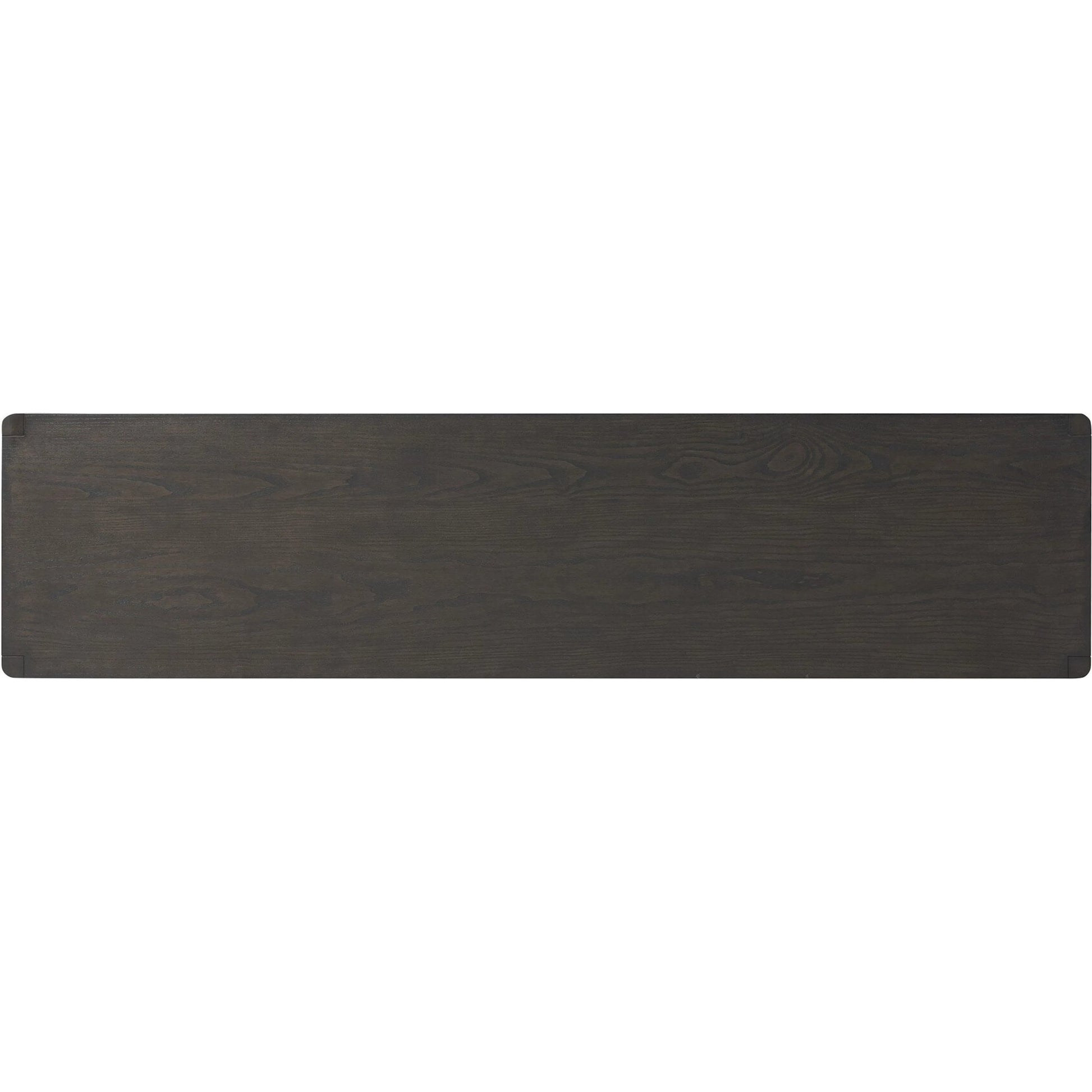 Zuma Sideboard by Four Hands in smoked black ash veneer, black paper cord. Made from ash veneer, rush, solid ash in a transitional style.