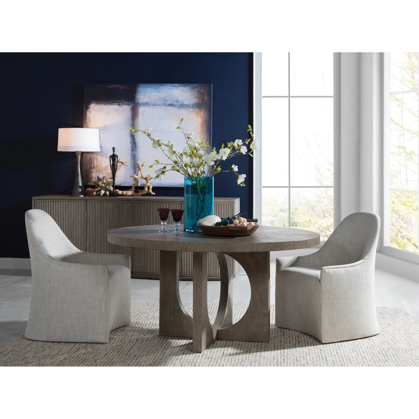 001 SI-1962869 | Lifestyle | Apostrophe Round Dining Table by Artistica Home. Made from unique in a modern style.
