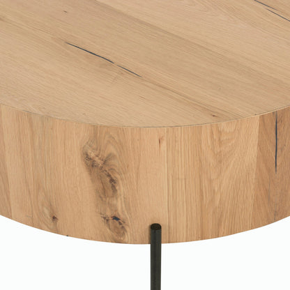 Eaton Drum Coffee Table by Four Hands. Made from thick oak veneer, iron in a modern style.