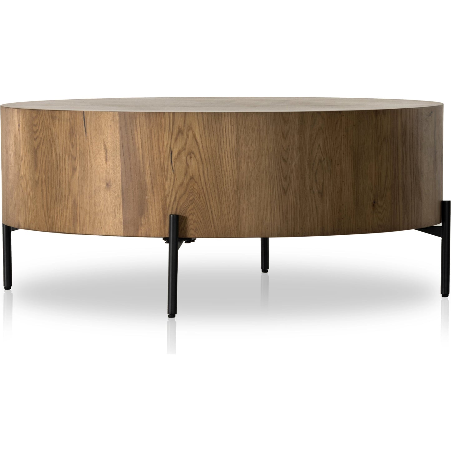011 SI-1977268 | Additional Silo | Eaton Drum Coffee Table by Four Hands. Made from thick oak veneer, iron in a modern style.