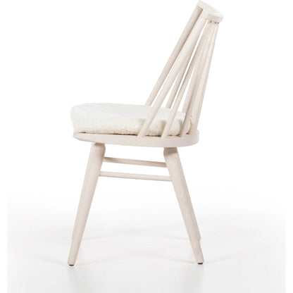 Lewis Windsor Chair with Cushion by Four Hands. Made from top grain leather, solid oak in a modern style.