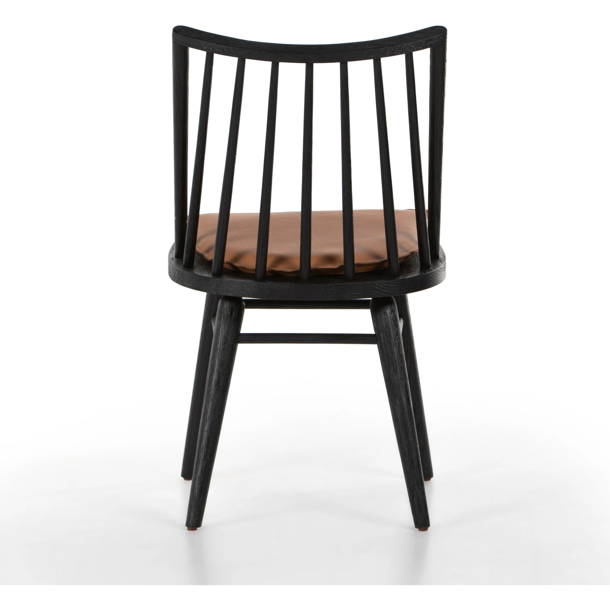 Lewis Windsor Chair with Cushion by Four Hands. Made from top grain leather, solid oak in a modern style.