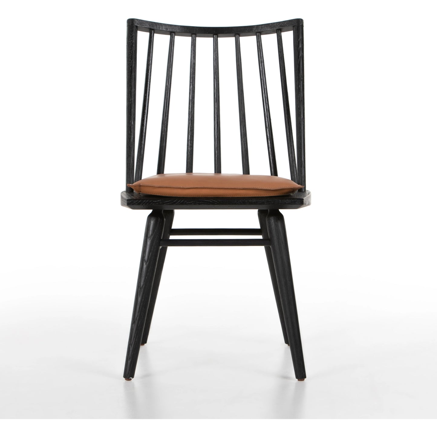 012 SI-1980508 | Additional Silo | Lewis Windsor Chair with Cushion by Four Hands. Made from top grain leather, solid oak in a modern style.