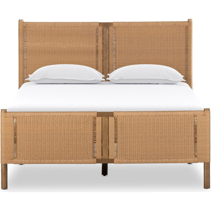 Liza Bed by Four Hands in toasted sungkai, vintage natural. Made from 100% polyethylene, solid sungkai in a modern style.