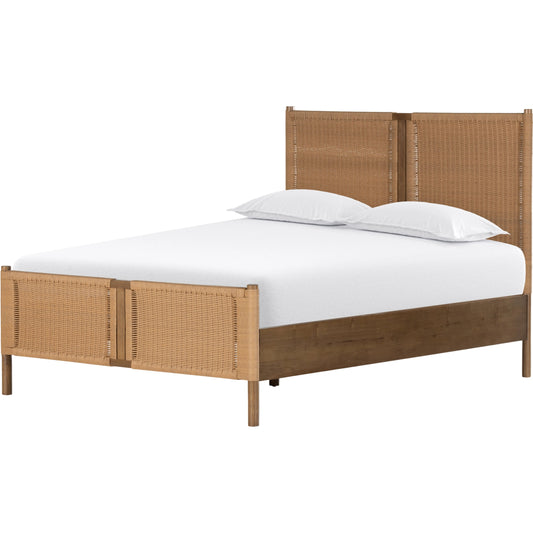 Liza Bed by Four Hands in toasted sungkai, vintage natural. Made from 100% polyethylene, solid sungkai in a modern style.