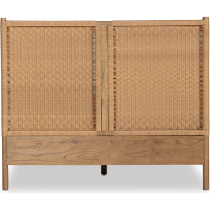 Liza Bed by Four Hands in toasted sungkai, vintage natural. Made from 100% polyethylene, solid sungkai in a modern style.
