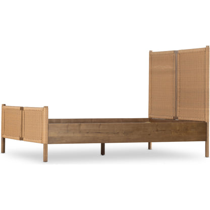 Liza Bed by Four Hands in toasted sungkai, vintage natural. Made from 100% polyethylene, solid sungkai in a modern style.