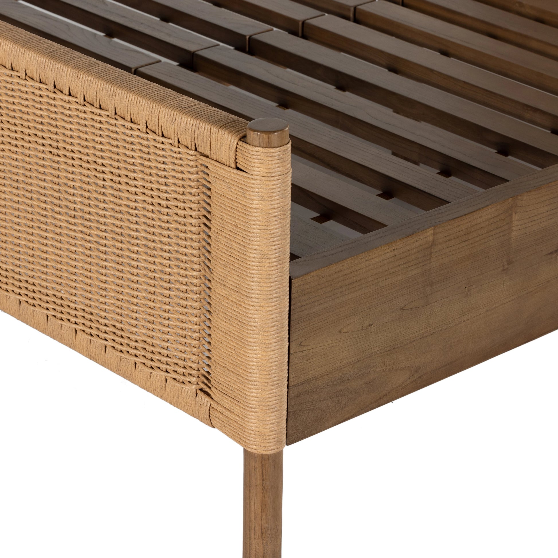 Liza Bed by Four Hands in toasted sungkai, vintage natural. Made from 100% polyethylene, solid sungkai in a modern style.