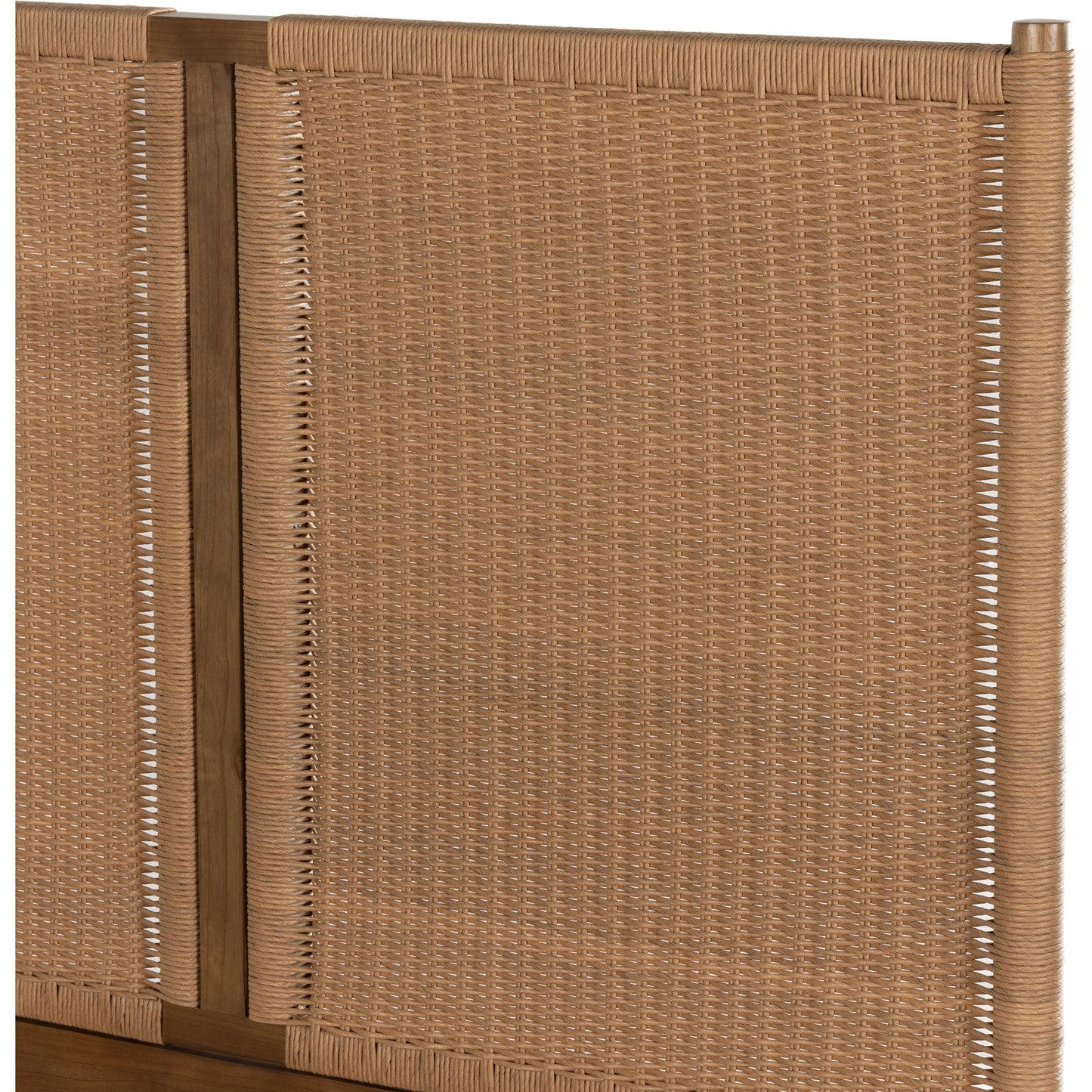023 SI-1980524 | Closeup | Liza Bed by Four Hands in toasted sungkai, vintage natural. Made from 100% polyethylene, solid sungkai in a modern style.