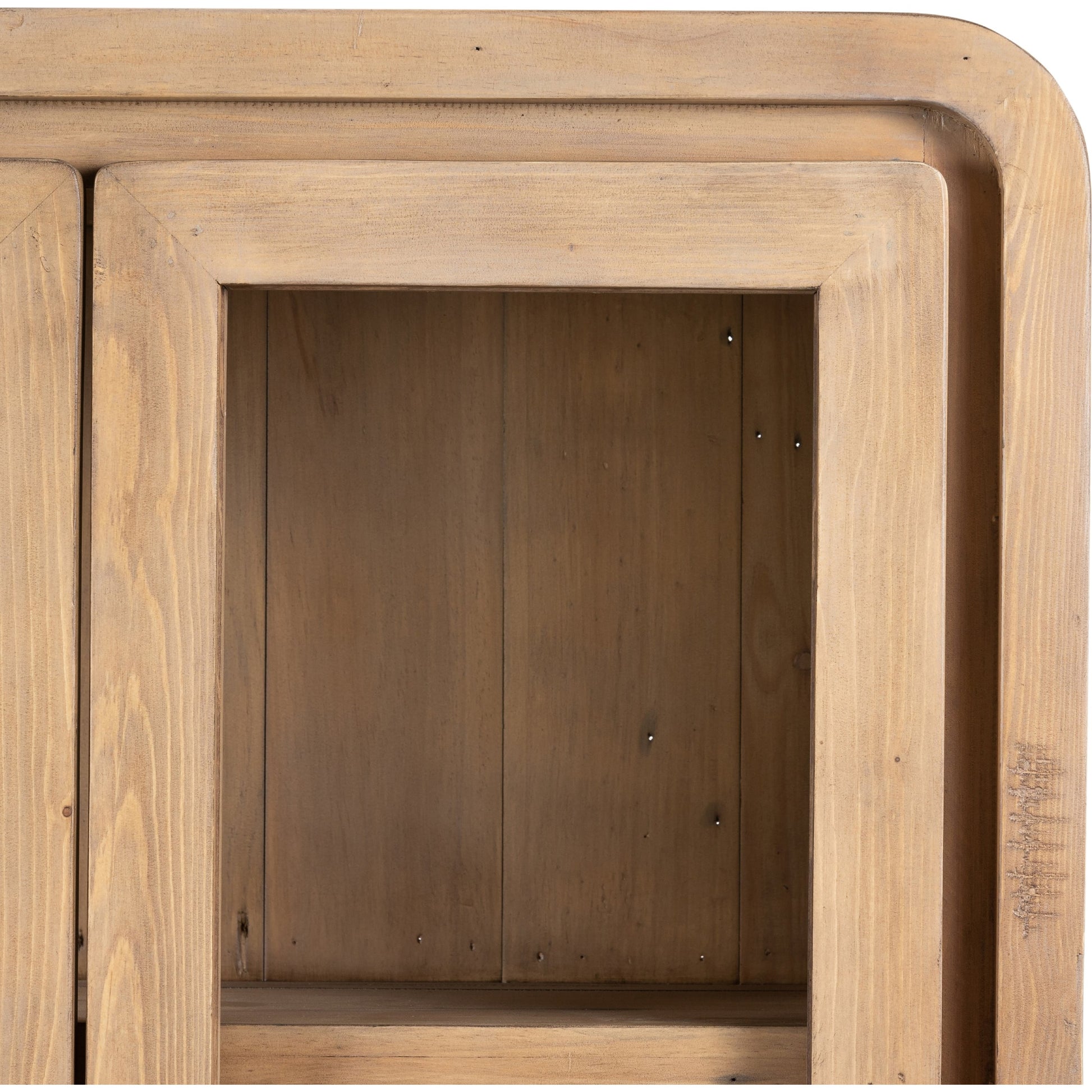 Everson Cabinet by Four Hands in scrubbed teak. Made from solid mixed reclaimed wood in a cottage & farmhouse style.