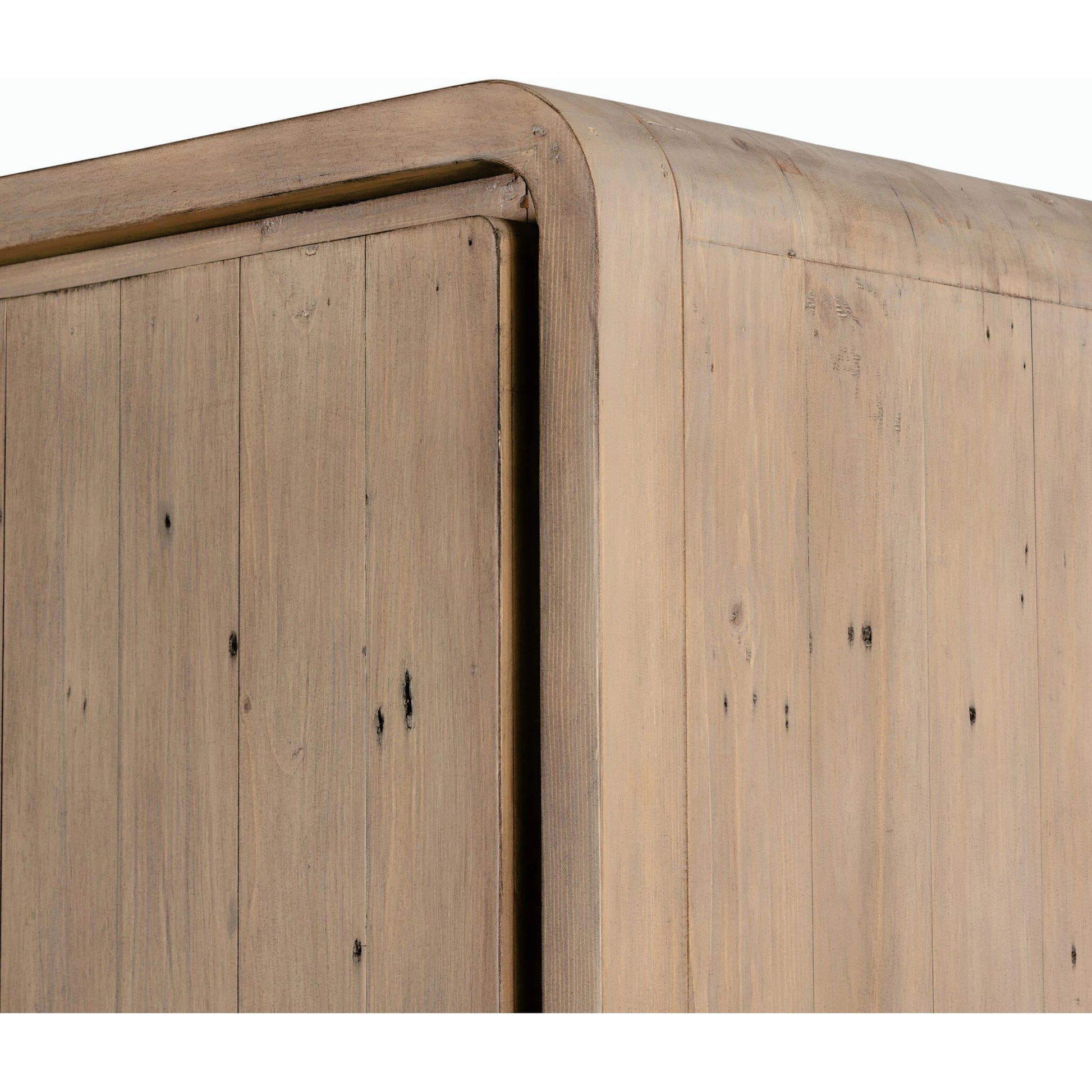 Everson Cabinet by Four Hands in scrubbed teak. Made from solid mixed reclaimed wood in a cottage & farmhouse style.