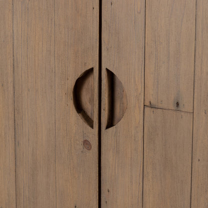 Everson Cabinet by Four Hands in scrubbed teak. Made from solid mixed reclaimed wood in a cottage & farmhouse style.