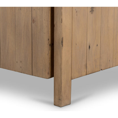 Everson Cabinet by Four Hands in scrubbed teak. Made from solid mixed reclaimed wood in a cottage & farmhouse style.
