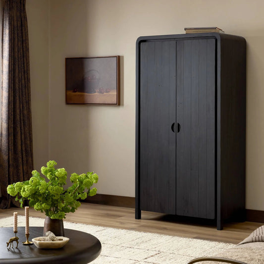 Everson Cabinet by Four Hands. Made from solid mixed reclaimed wood in a cottage & farmhouse style.