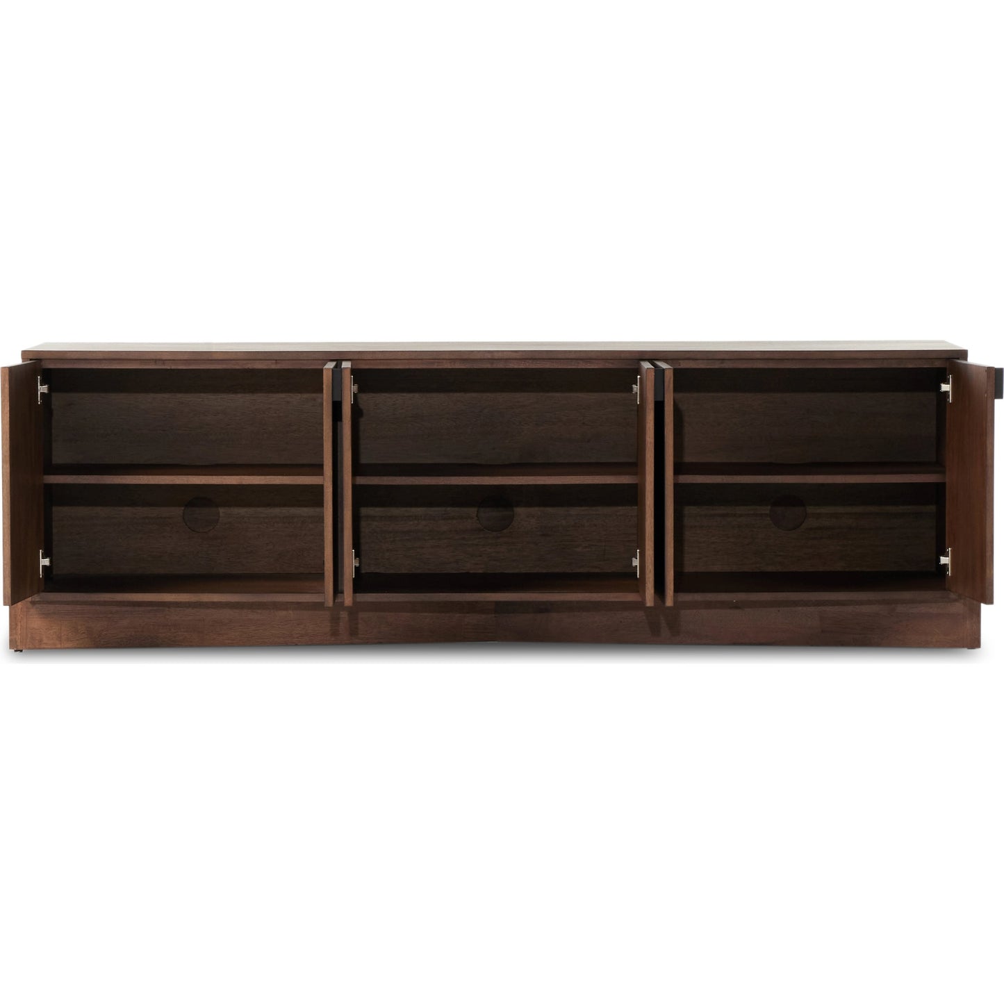 003 SI-2001080 | Additional Silo | Castillo Media Console by Four Hands in chestnut parawood. Made from solid parawood, rubberwood veneer in a modern style.
