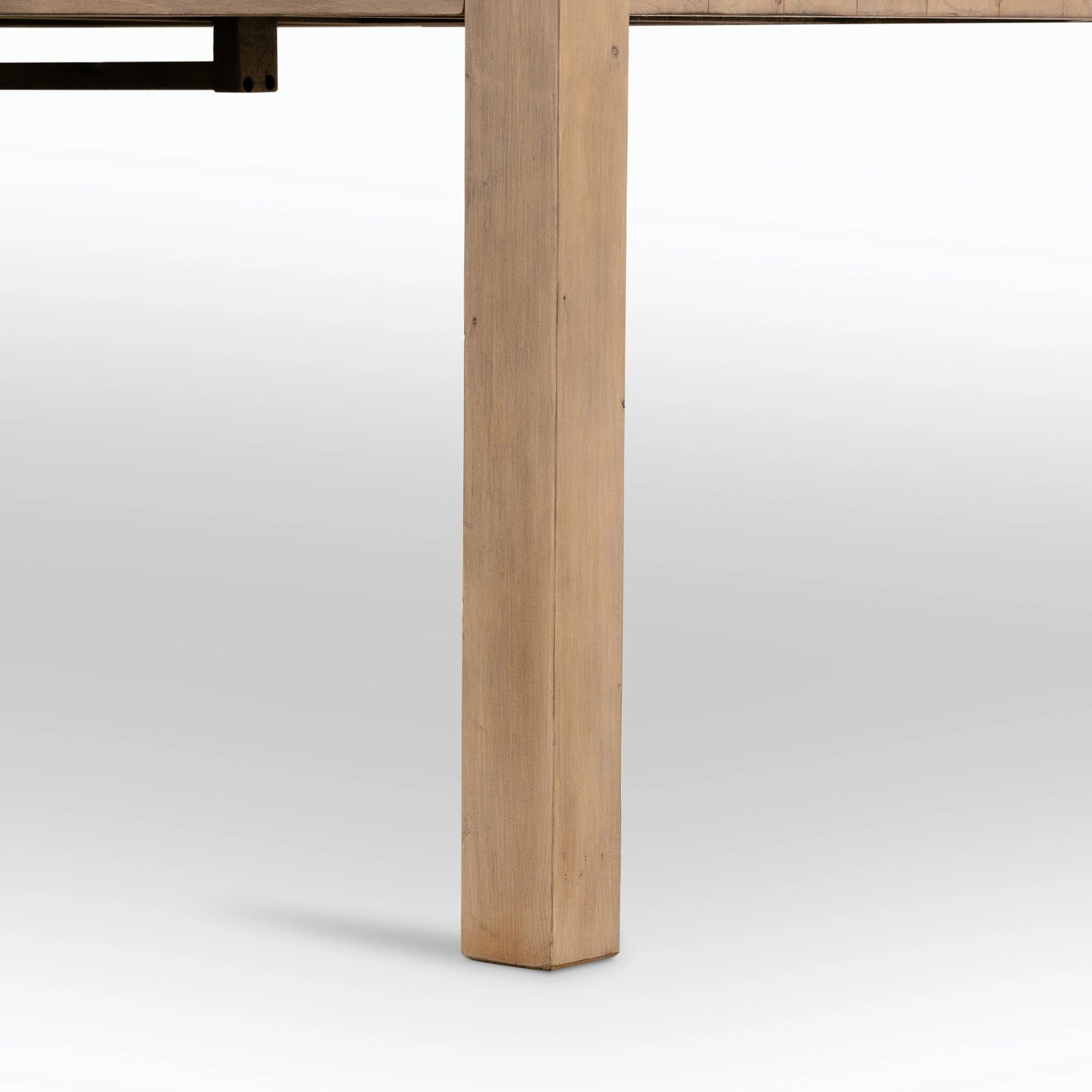 Everson Dining Table by Four Hands in scrubbed teak. Made from solid mixed reclaimed wood in a transitional style.