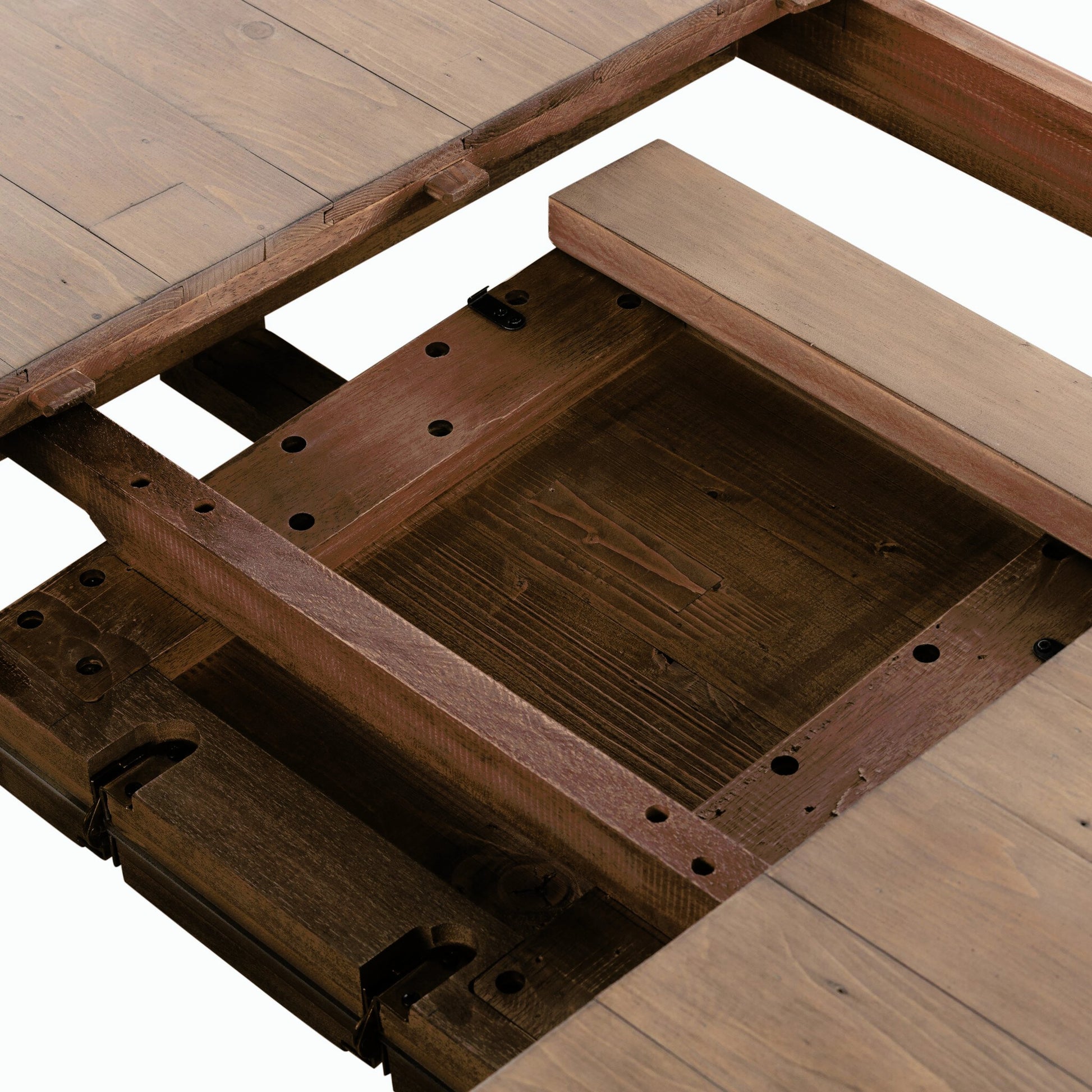 Everson Dining Table by Four Hands in scrubbed teak. Made from solid mixed reclaimed wood in a transitional style.