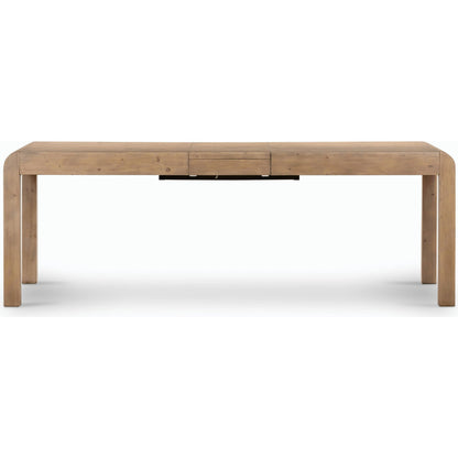 Everson Dining Table by Four Hands in scrubbed teak. Made from solid mixed reclaimed wood in a transitional style.
