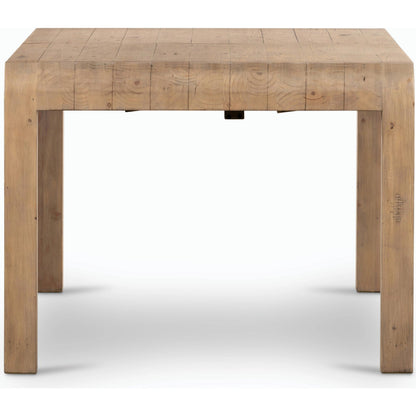 Everson Dining Table by Four Hands in scrubbed teak. Made from solid mixed reclaimed wood in a transitional style.