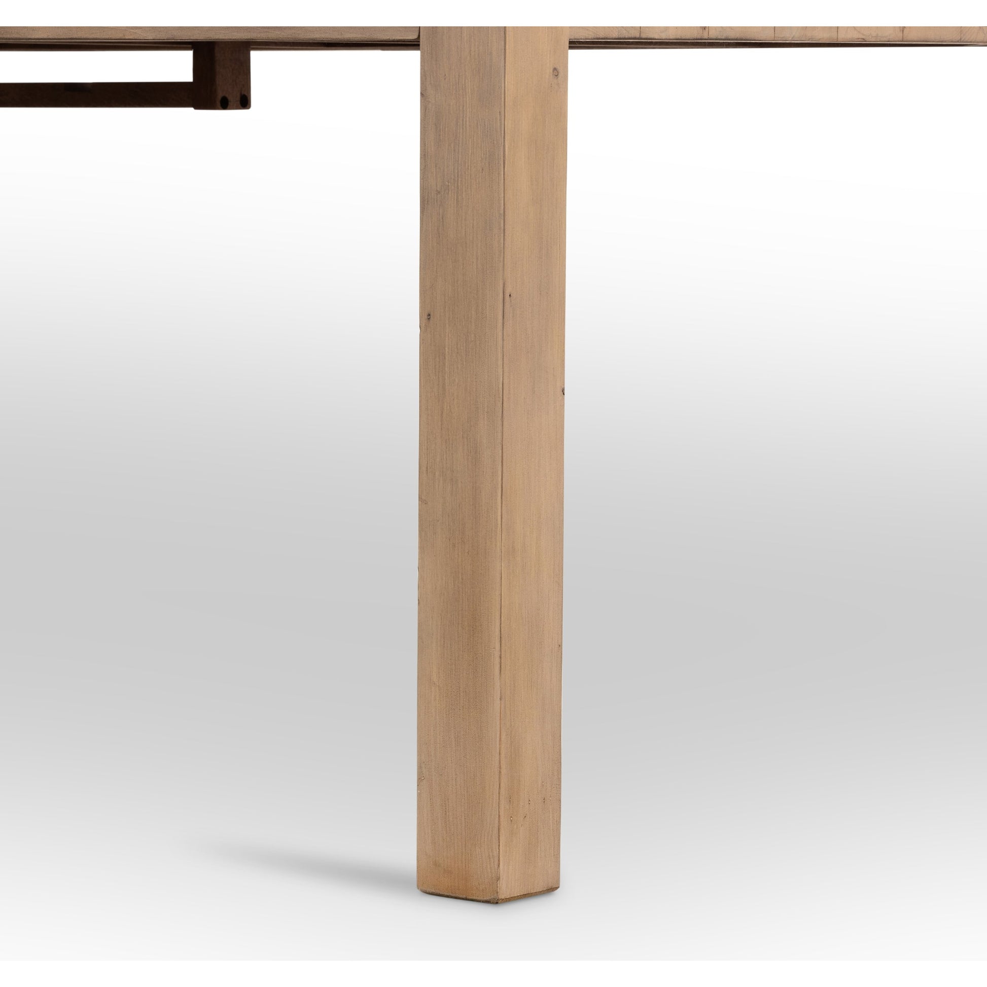 Everson Dining Table by Four Hands in scrubbed teak. Made from solid mixed reclaimed wood in a transitional style.