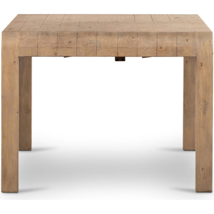 Everson Dining Table by Four Hands in scrubbed teak. Made from solid mixed reclaimed wood in a transitional style.