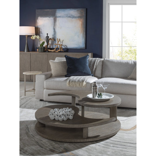Yin Yang Round Cocktail Table by Artistica Home in cappuccino gray. Made from unique in a modern style.