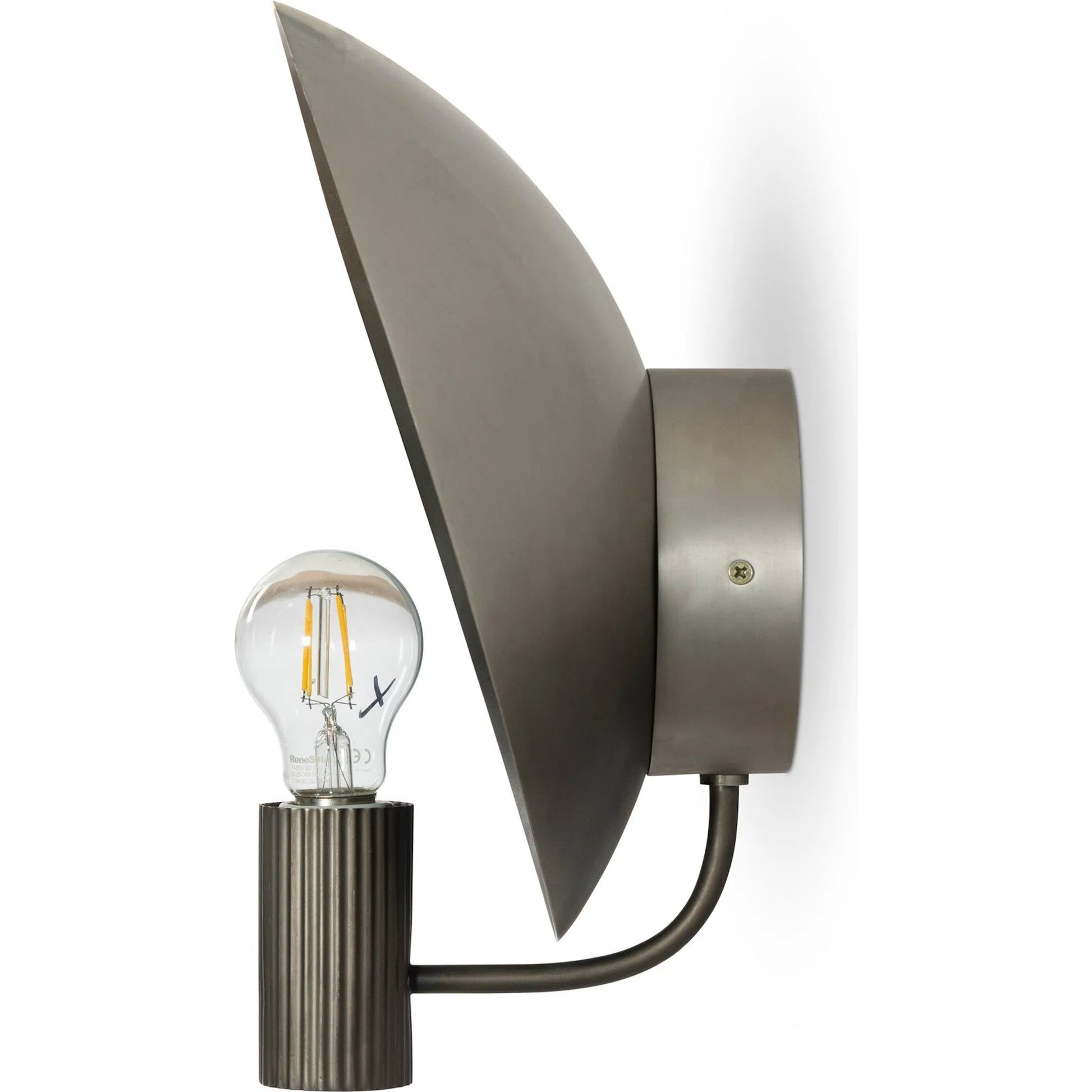 Lund Sconce by Four Hands in aged nickel. Made from brass in a unique style.