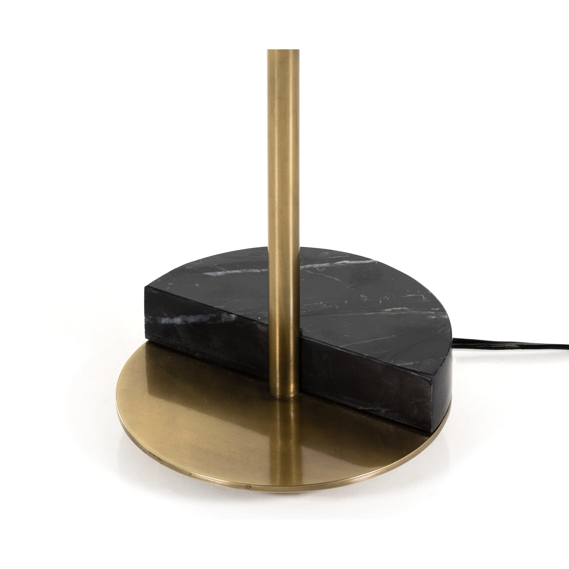Zanda Table Lamp by Four Hands in antique brass, black italian marble. Made from solid marble, stainless steel in a modern style.