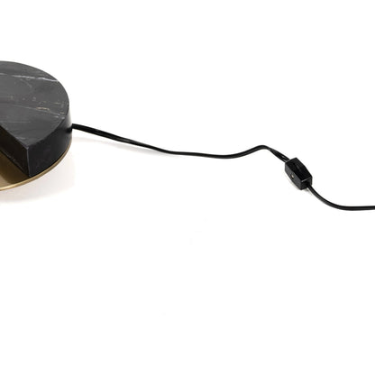 Zanda Table Lamp by Four Hands in antique brass, black italian marble. Made from solid marble, stainless steel in a modern style.