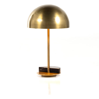 Zanda Table Lamp by Four Hands in antique brass, black italian marble. Made from solid marble, stainless steel in a modern style.