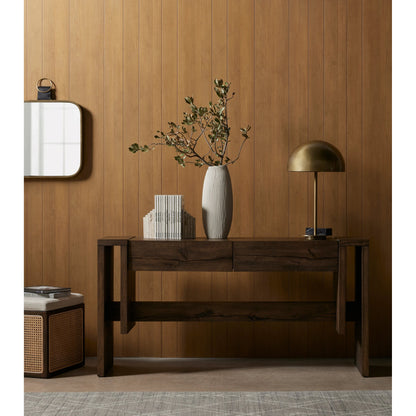Zanda Table Lamp by Four Hands in antique brass, black italian marble. Made from solid marble, stainless steel in a modern style.