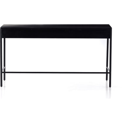 Soto Desk by Four Hands in black, weathered bronze and black. Made from iron in a modern style.