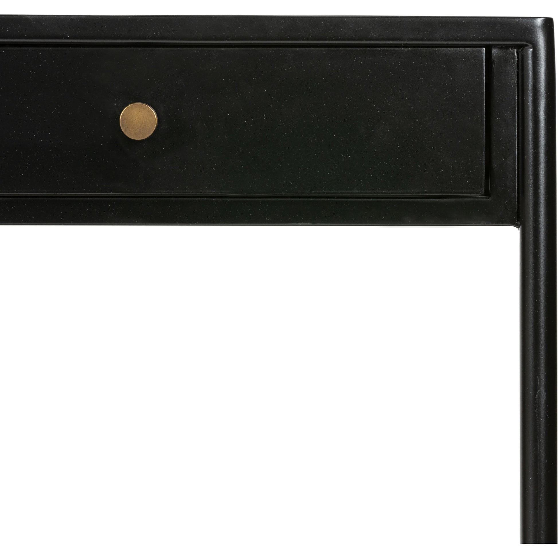 Soto Desk by Four Hands in black, weathered bronze and black. Made from iron in a modern style.