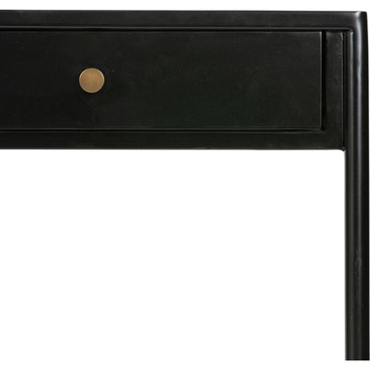 Soto Desk by Four Hands in black, weathered bronze and black. Made from iron in a modern style.
