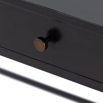 Soto Desk by Four Hands in black, weathered bronze and black. Made from iron in a modern style.